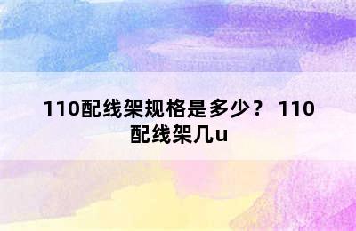 110配线架规格是多少？ 110配线架几u